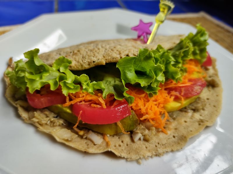 Panqueque de mijo con verduras